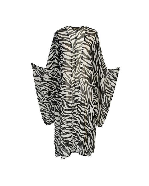 Jennafer Grace Metallic Zebra Queen Kimono