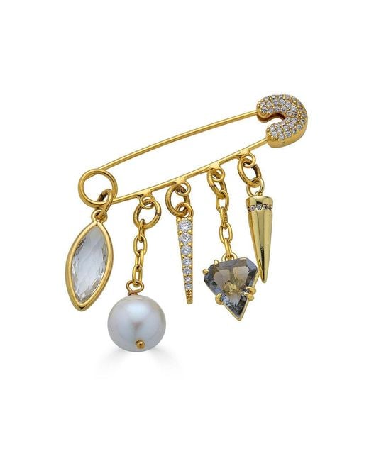 Loni Paul Jewelry Metallic Charmed Brooch