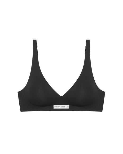 GOD SAVES QUEENS Black Second Skin Push Up Bralette