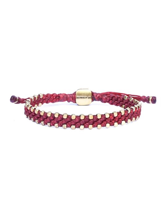 Harbour Uk Red Harrogate Connection Brass Rope Bracelet