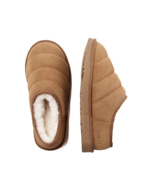 EverAu Australia Brown Jaeger Low Ankle Slippers