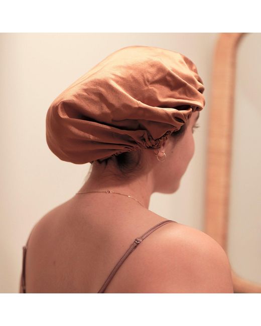 Soft Strokes Silk Brown Pure Mulberry Silk Camel Hair Bonnet