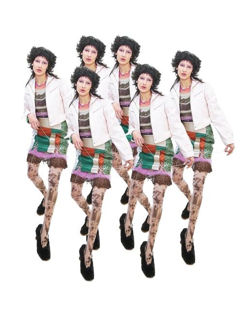 Paloma Lira Green Upcycled Leather Patchwork Skirt