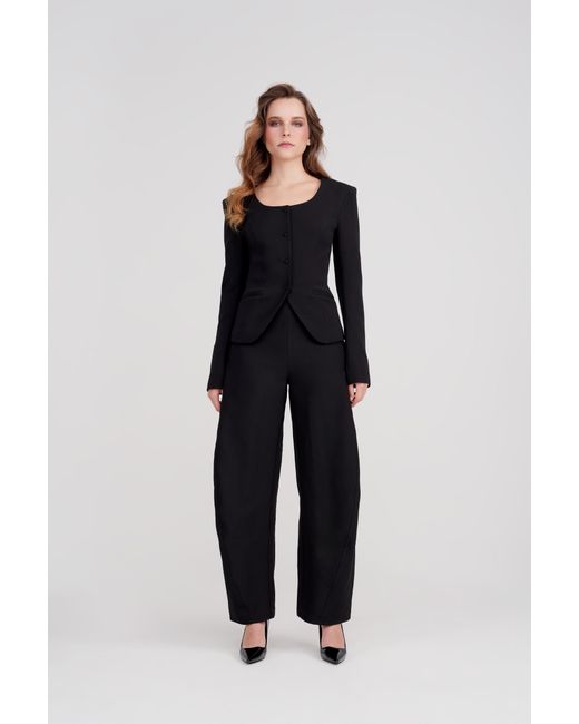 Icon Leva Black Athena Suiting Barrel Leg Pants