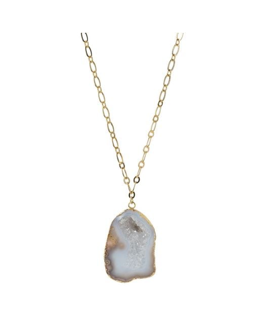YAA YAA LONDON Metallic Chunky And I Like It Long Gemstone Pendant Necklace