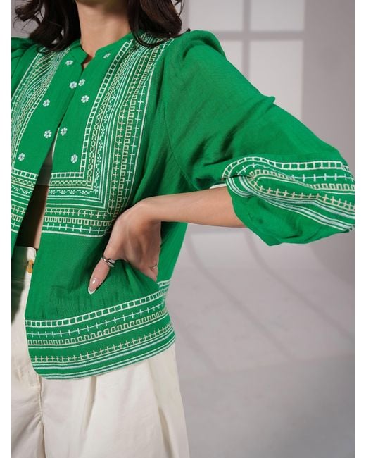 Rose & Nancy Green Florence Cotton Jacket