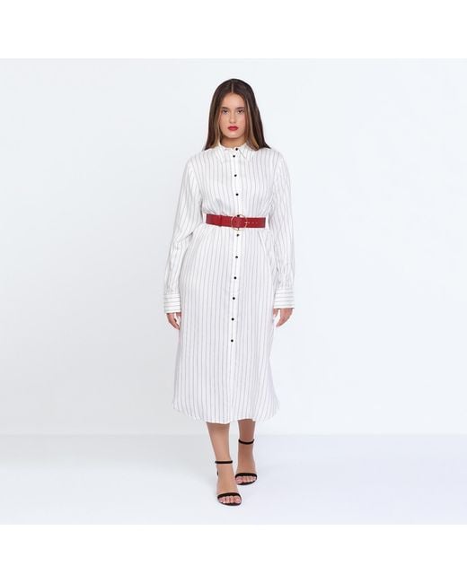 Haute Cuir Red Round Buckle Leather Belt