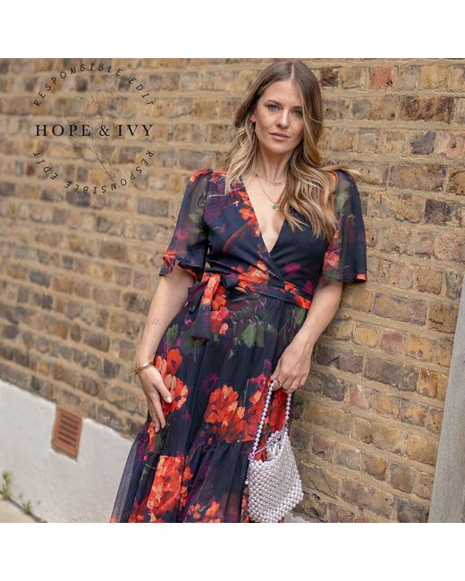 Nova frill wrap maxi cheap dress
