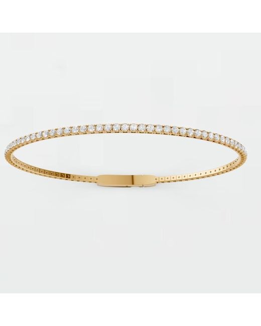 Aya Fine Jewelry Metallic 1.60 Cwt Round Lab Diamond Tennis Bangle Bracelet