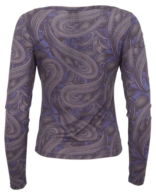 Lords of Harlech Purple Carly Merino Long Sleeve Crewneck Shirt