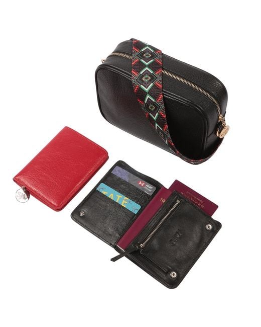 SJW BAGS LONDON Black Alma Leather Travel Wallet