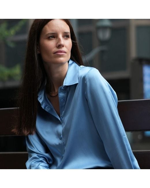 Bel Cashmere Blue Diana Silk Blouse