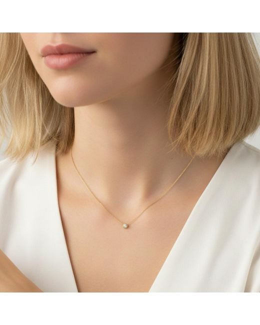 BLOOMTINE | Earth Angel HQ Metallic Illuminess Vermeil 'The Light Inside You' Single Moissanite Stone Choker