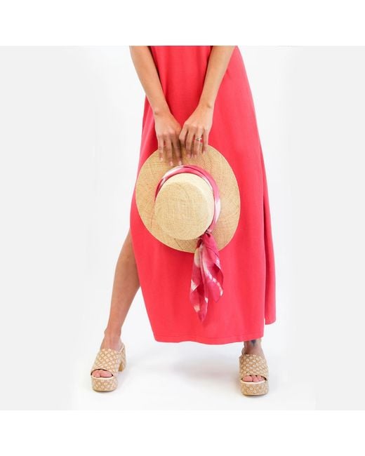Zenzee Pink Cotton Cashmere Maxi Dress With Side Slits