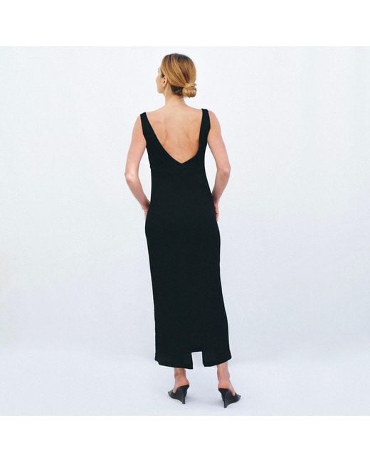 Victoria Slavinskaia Black Long V-Neck Dress With Open Back