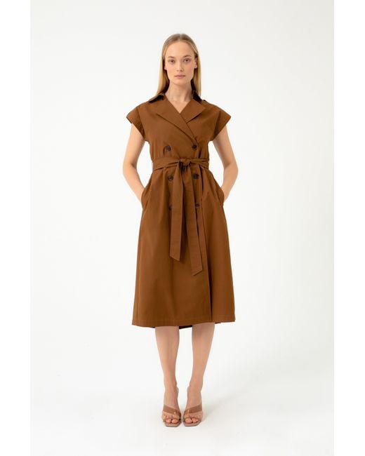 InAvati Brown Safari Camel Dress