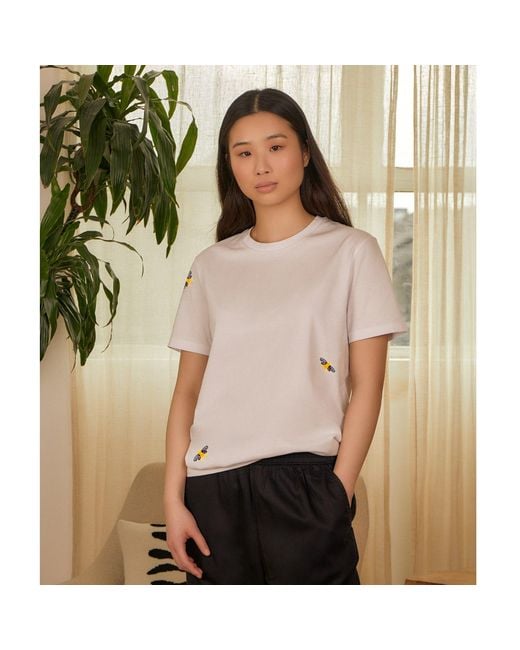 INGMARSON White Bee Embroidered T-Shirt