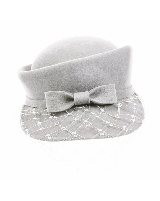 Misa Harada Millinery Gray Anais Asymmetric Cap