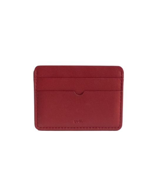 godi. Red Handmade Leather Card Case