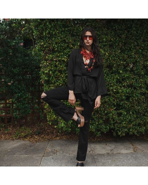 Jennafer Grace Black Onyx Dolman Wrap Kimono Top