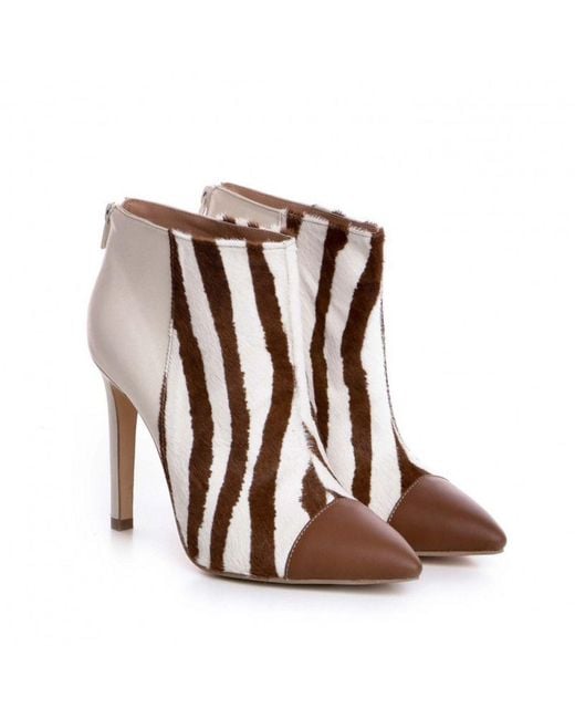 The 5Th Element Brown Emotion Zebra Ankle Boots