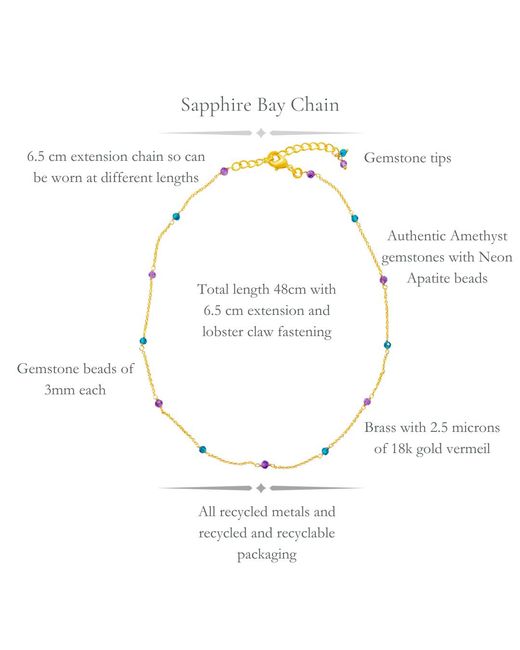 GEM BAZAAR Metallic Sapphire Bay Chain