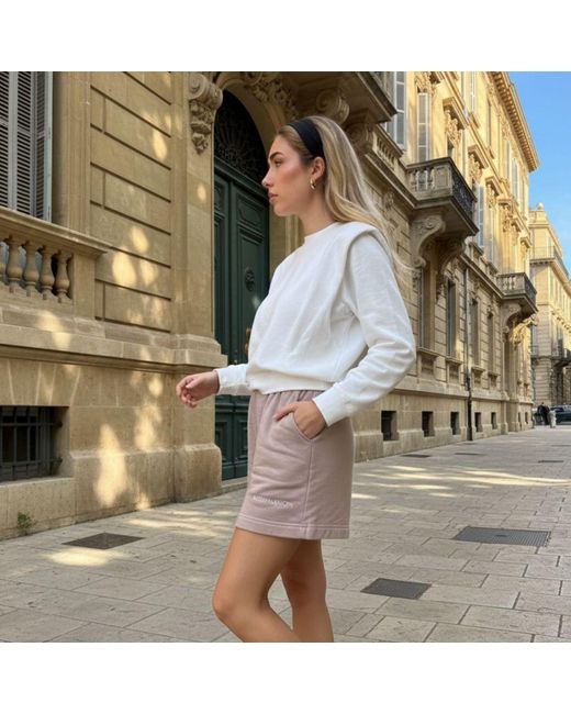 Mimhi Maison Brown Neutrals Nude Cotton Shorts