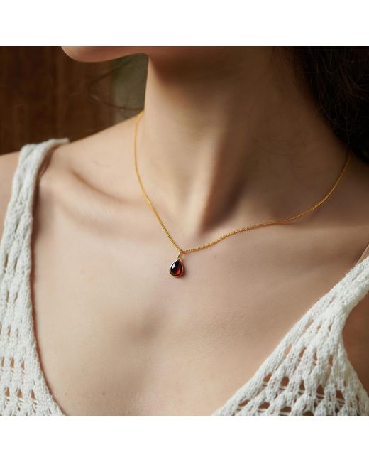 Janus Edinburgh Metallic Scarab Vermeil Garnet Necklace