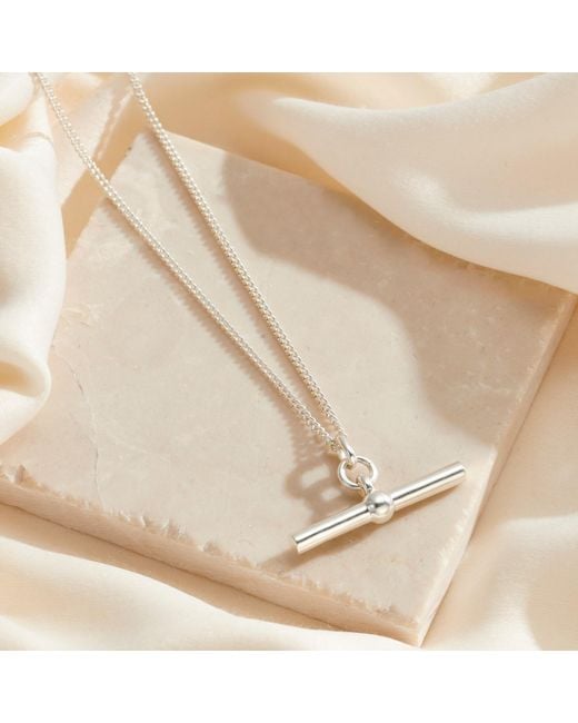 Posh Totty Designs Metallic Sterling Large T Bar Necklace