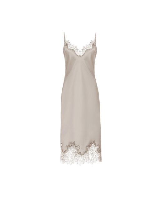 Avenue 8 Natural Neutrals Lace Detailed Midi Cami Dress