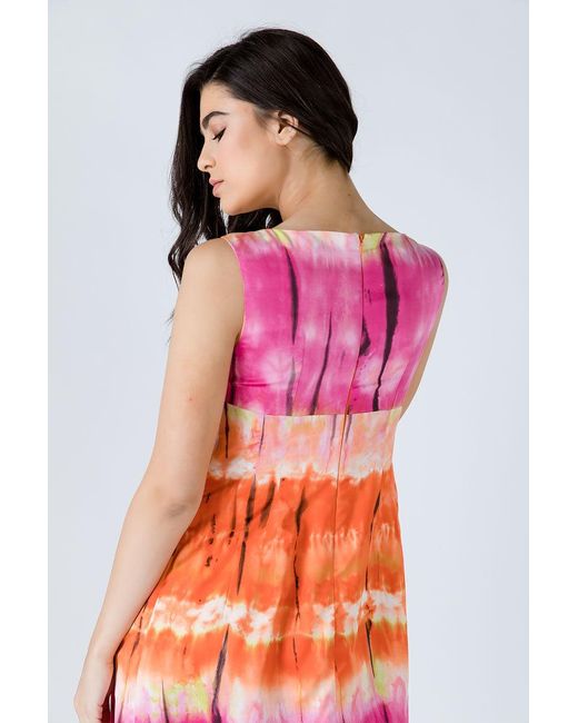 Conquista Pink Multicoloured Empire Line Dress