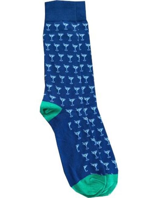 Lazyjack Press Blue Shaken Not Stirred Socks for men
