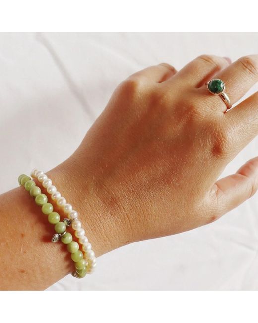 FV Jewellery Green La Stèle Malachite Circle Ring