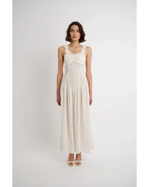 Amy Lynn White Neutrals Loren Semi Sheer Maxi Dress
