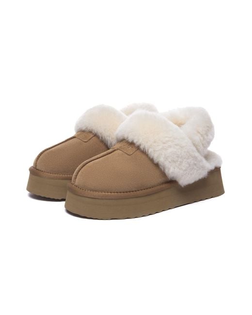 EverAu Australia Metallic Fantail Leather Slippers With Two Removable Straps