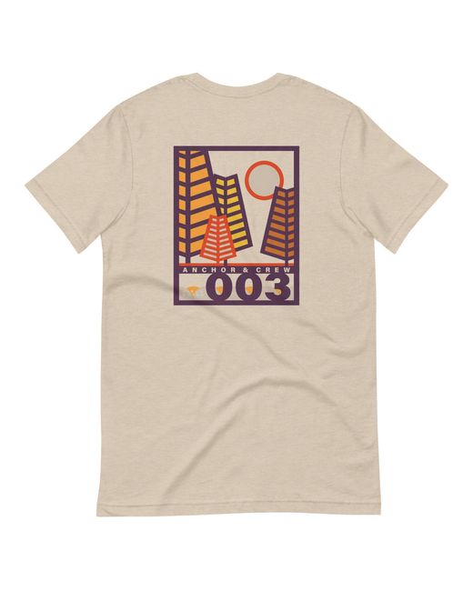 Anchor and Crew Natural Neutrals Desert Dust Three Field Notes Organic Cotton T-Shirt for men