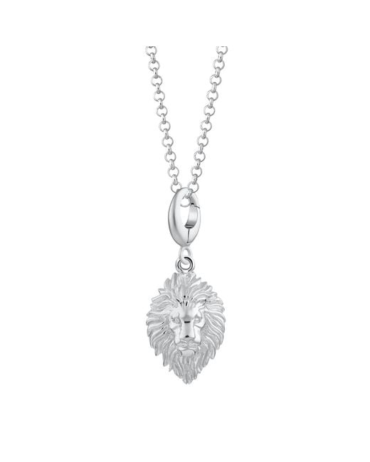 Lily Charmed Metallic Sterling Lion Head Zodiac Charm Necklace