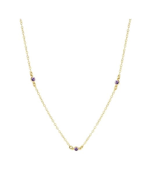 SET & STONES Metallic Birthstone Station Necklace- June