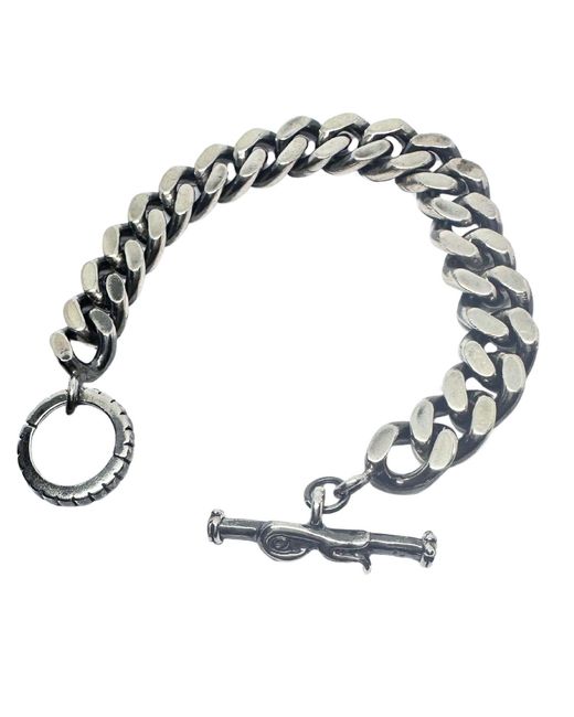 Tg-Jewellery by Tamara Gervasio Metallic Heavy Solid Sterling Curb Chain Bracelet With Hand-Carved Celtic Bird T-Bar Clasp for men