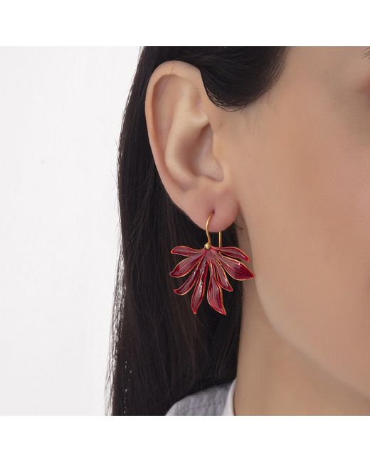 Milou Jewelry Red Leaf Earrings