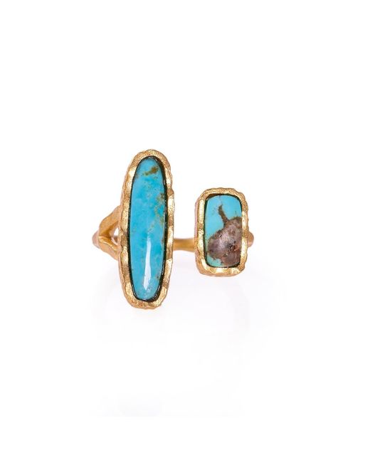 Christina Greene Blue Deco Twin Stone Ring