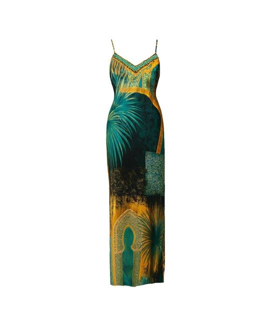 Ana Luisa Green Marrakech Inspired Slip Style Maxi Dress