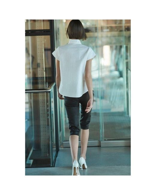 The Extreme Collection White Henrietta Petal Front Drawstring Shirt