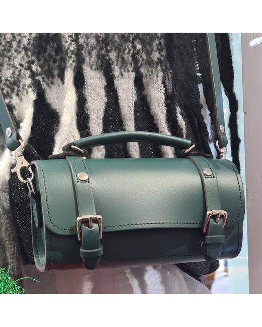Zatchels Blue Handmade Leather Bowler Bag