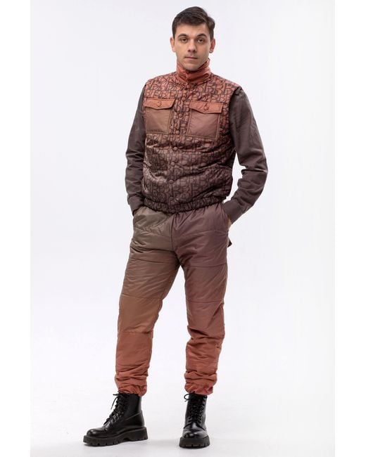 Maison Bogomil Brown Down Pants for men