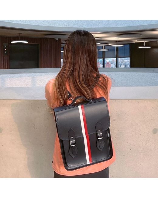 Zatchels Blue Handmade Leather City Backpack Plus
