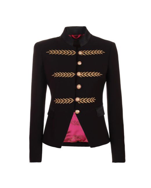 The Extreme Collection Black Military Blazer Renata Gold