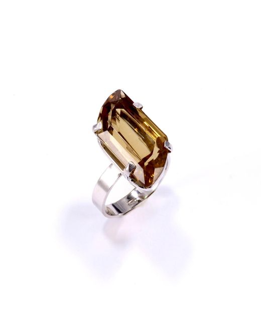 Mineralgems•Studio White Cognac Citrine Quartz Ring