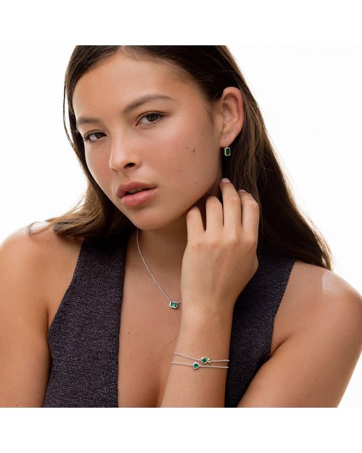 Dower & Hall Green Octagon Garnet Earrings
