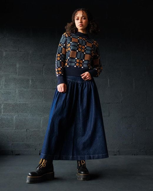 Mabli Blue Carthen Neat Cotton Pullover